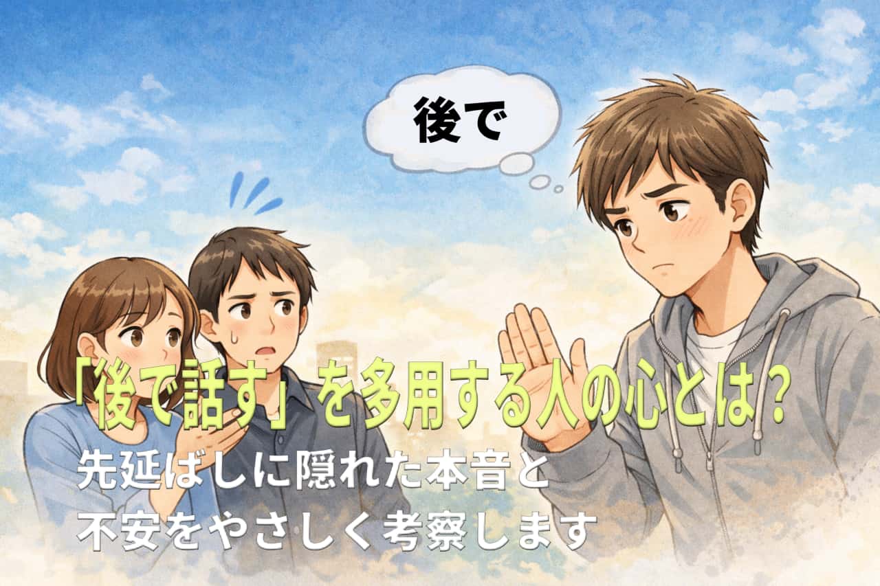 「後で話す」を多用する人の心とは？先延ばしに隠れた本音と不安をやさしく考察します