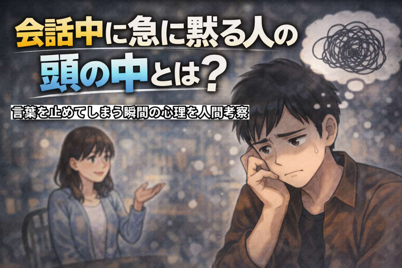 会話中に急に黙る人の頭の中とは？言葉を止めてしまう瞬間の心理を人間考察