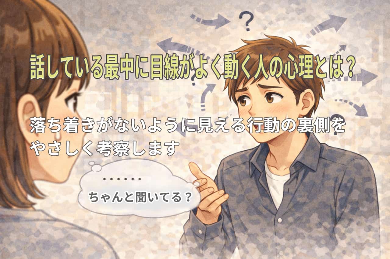 話している最中に目線がよく動く人の心理とは？落ち着きがないように見える行動の裏側をやさしく考察します